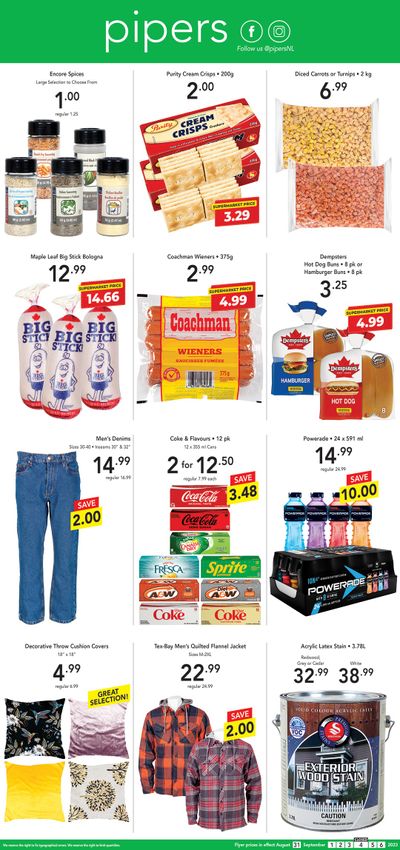 Pipers Superstore Flyer August 31 to September 6
