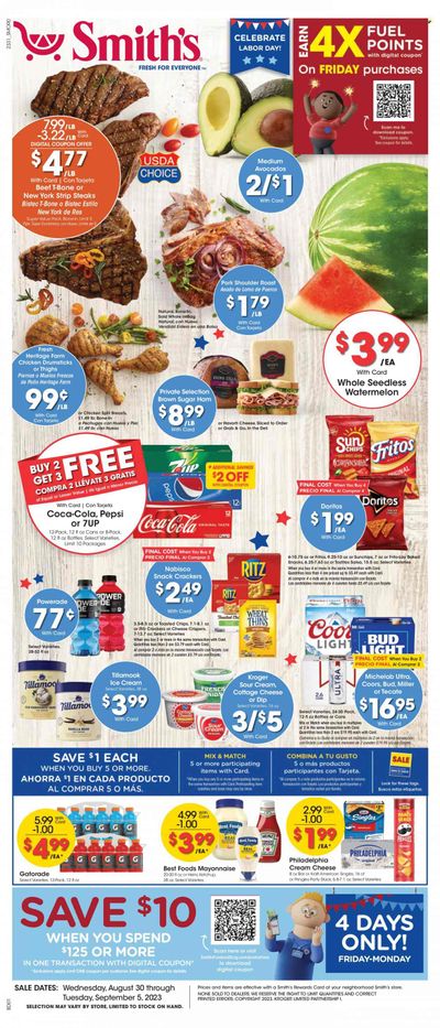 Smith's (AZ, ID, MT, NM, NV, UT, WY) Weekly Ad Flyer Specials August 30 to September 5, 2023