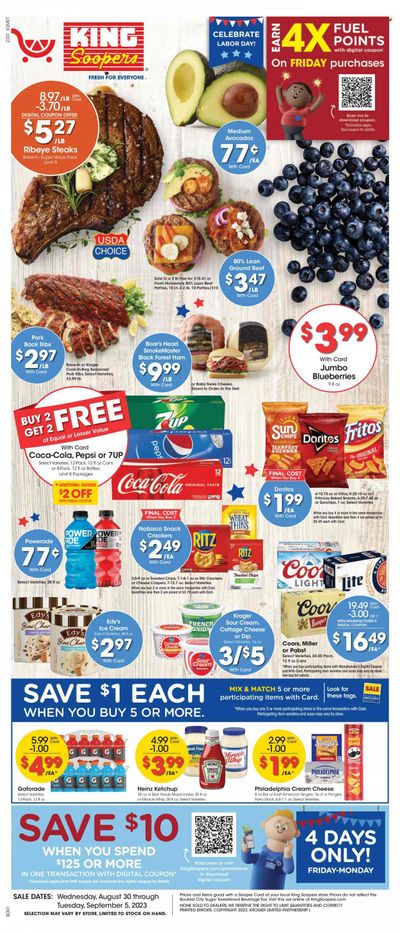 King Soopers (CO) Weekly Ad Flyer Specials August 30 to September 5, 2023