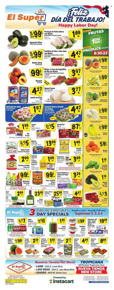 El Super (NV) Weekly Ad Flyer Specials August 30 to September 5, 2023