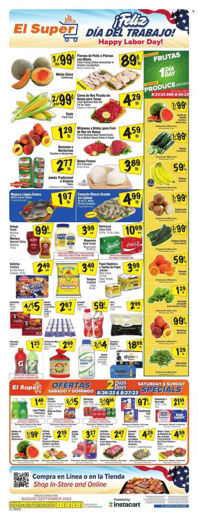 El Super (TX) Weekly Ad Flyer Specials August 30 to September 5, 2023