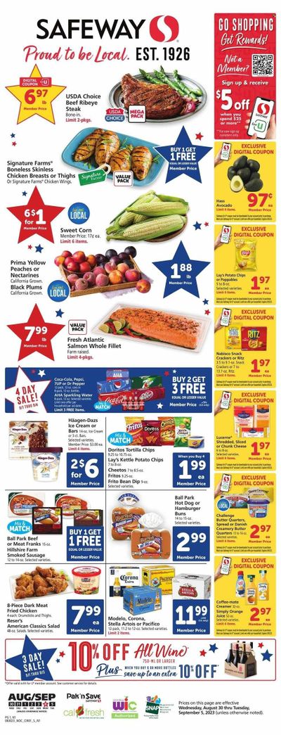 Safeway (CA) Weekly Ad Flyer Specials August 30 to September 5, 2023