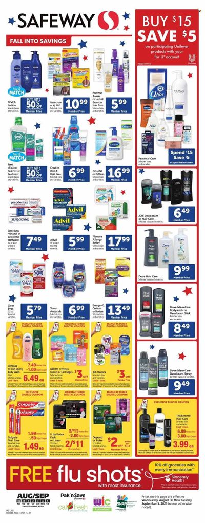 Safeway (CA) Weekly Ad Flyer Specials August 30 to September 5, 2023