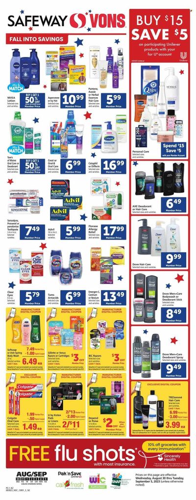 Safeway (CA) Weekly Ad Flyer Specials August 30 to September 5, 2023