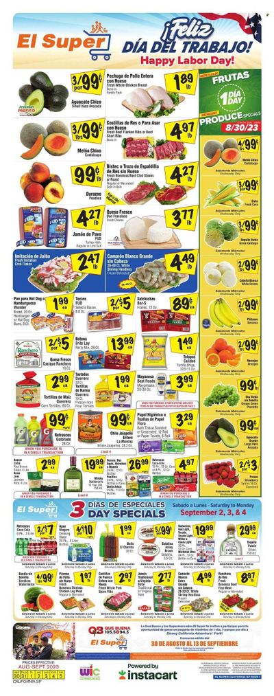 El Super (CA) Weekly Ad Flyer Specials August 30 to September 5, 2023