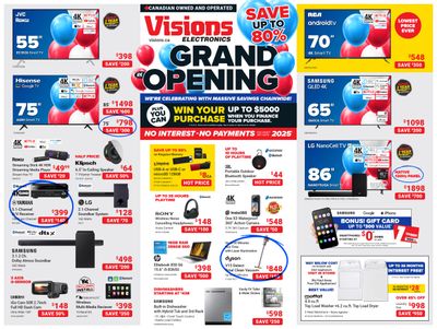 Visions Electronics Grand Opening Sale Flyer September 1 to 7