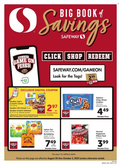 Safeway (CA) Weekly Ad Flyer Specials August 30 to October 3, 2023