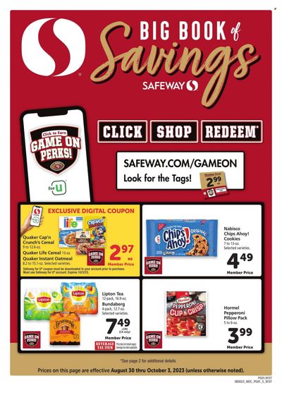 Safeway (CA) Weekly Ad Flyer Specials August 30 to October 3, 2023