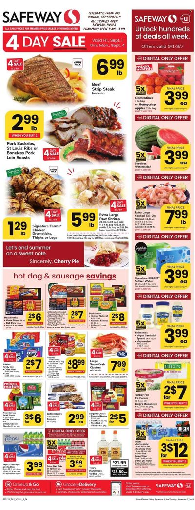 Safeway (DC) Weekly Ad Flyer Specials September 1 to September 7, 2023