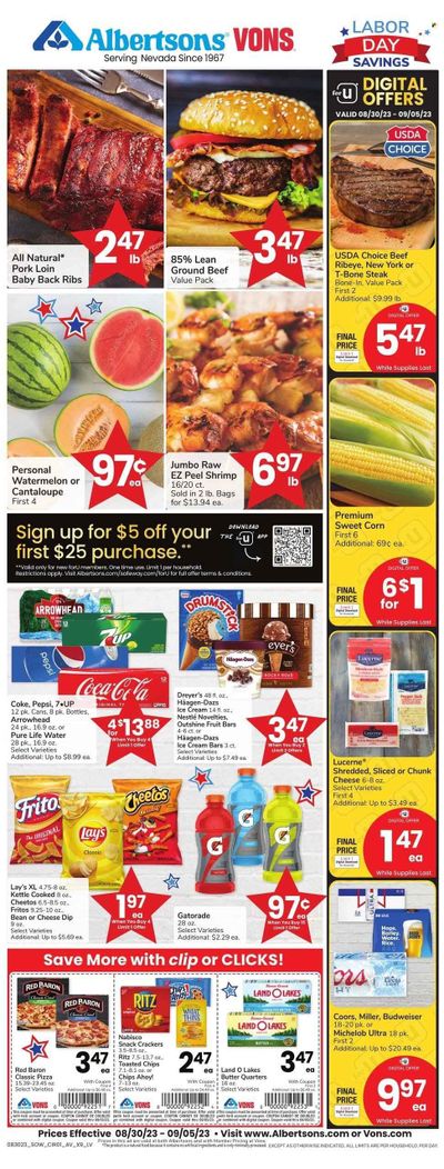 Vons (NV) Weekly Ad Flyer Specials August 30 to September 5, 2023