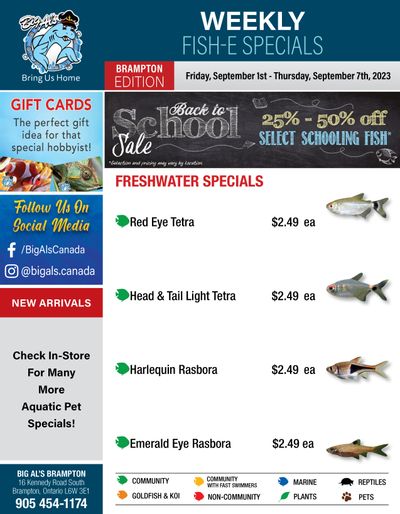 Big Al's (Brampton) Weekly Specials September 1 to 7