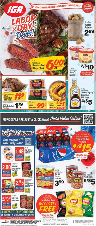 IGA (IN) Weekly Ad Flyer Specials August 30 to September 5, 2023