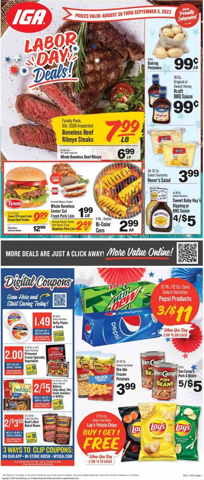 IGA (KY) Weekly Ad Flyer Specials August 30 to September 5, 2023