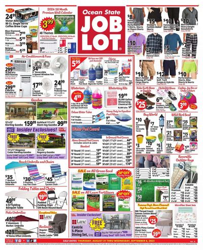 Ocean State Job Lot (CT, MA, ME, NH, NJ, NY, RI, VT) Weekly Ad Flyer Specials August 31 to September 6, 2023
