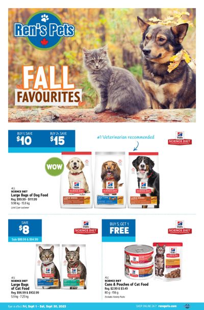 Ren's Pets Fall Favourites Flyer September 1 to 30