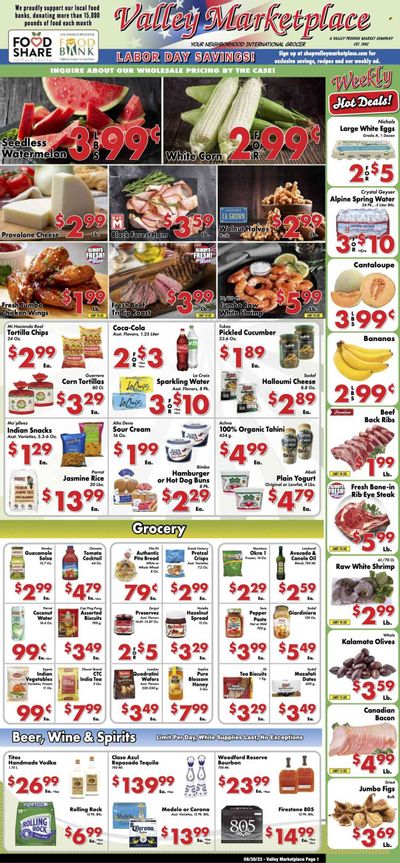 Valley Marketplace (CA) Weekly Ad Flyer Specials August 30 to September 5, 2023