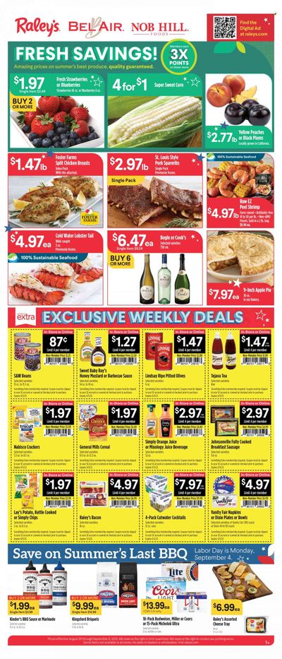 Raley's (CA, NV) Weekly Ad Flyer Specials August 30 to September 5, 2023