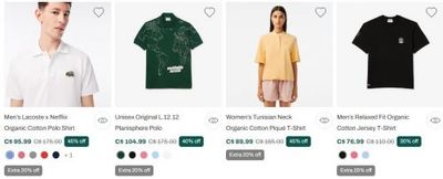 Lacoste Canada Labour Day Sale: Get an Extra 20% off Sale