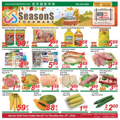 Seasons Food Mart (Brampton) Flyer November 1 to 7