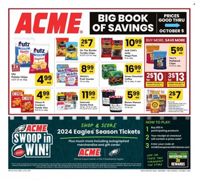 ACME (DE, NJ, NY, PA) Weekly Ad Flyer Specials September 1 to October 5, 2023