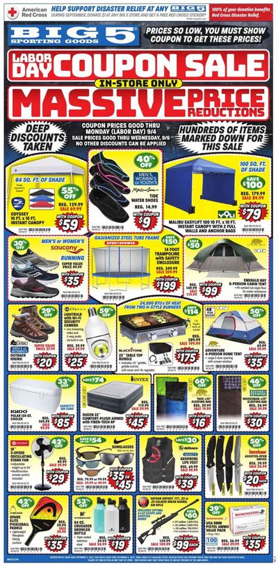 Big 5 (AZ, CA, CO, ID, NM, OR, UT, WA) Weekly Ad Flyer Specials September 1 to September 4, 2023