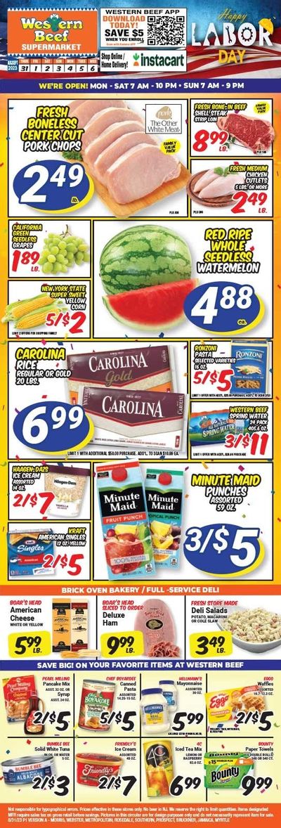 Western Beef (FL, NY) Weekly Ad Flyer Specials August 31 to September 6, 2023