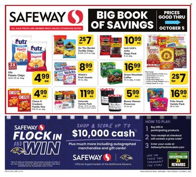 Safeway (MD) Weekly Ad Flyer Specials September 1 to October 5, 2023