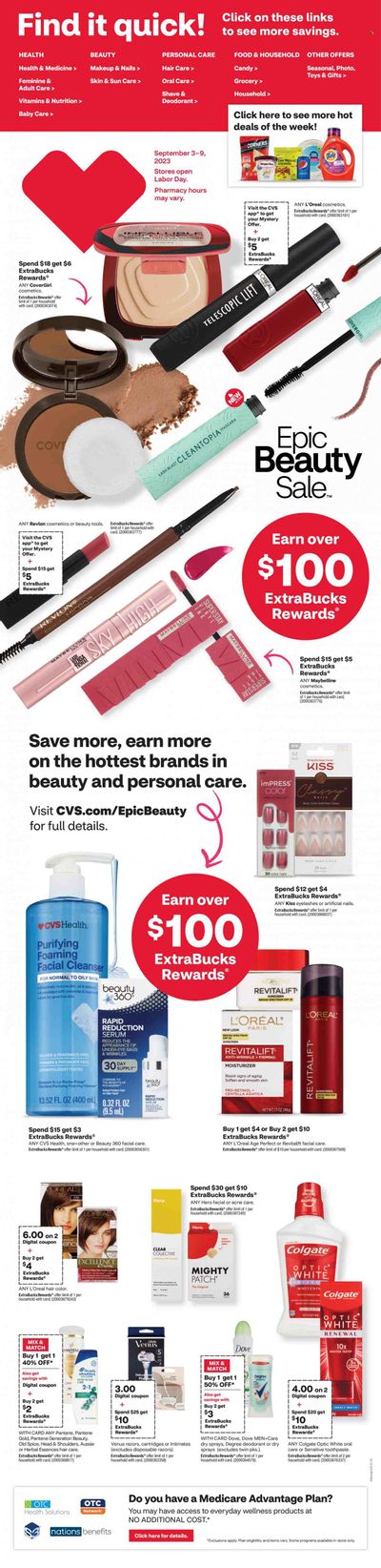 CVS Pharmacy Weekly Ad Flyer Specials September 3 to September 9, 2023
