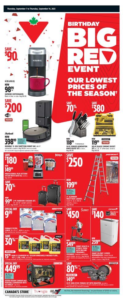 Canadian Tire (Atlantic & West) Birthday Big Red Event Flyer September 7 to 14 Canadian Tire (Atlantic & West) Birthday Big Red Event Flyer September 7 to 14