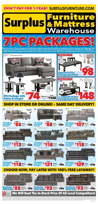Surplus Furniture & Mattress Warehouse (Calgary, Edmonton) Flyer September 4 to 17