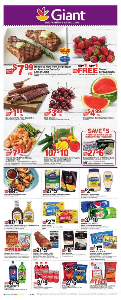 Giant Food Weekly Ad & Flyer May 15 to 21