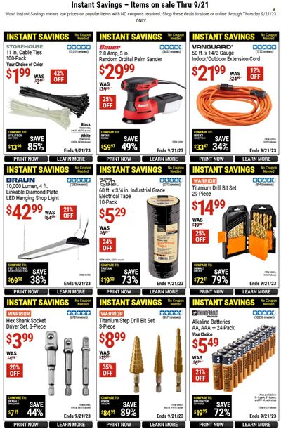 Harbor Freight Weekly Ad Flyer Specials September 3 to September 21, 2023