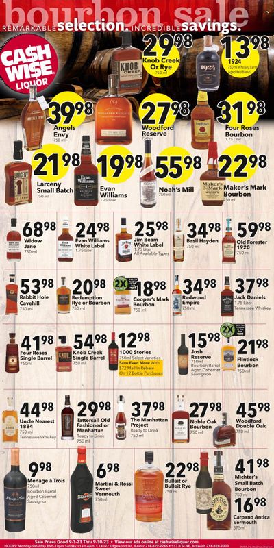 Cash Wise Liquor Only (MN) Weekly Ad Flyer Specials August 31 to September 27, 2023
