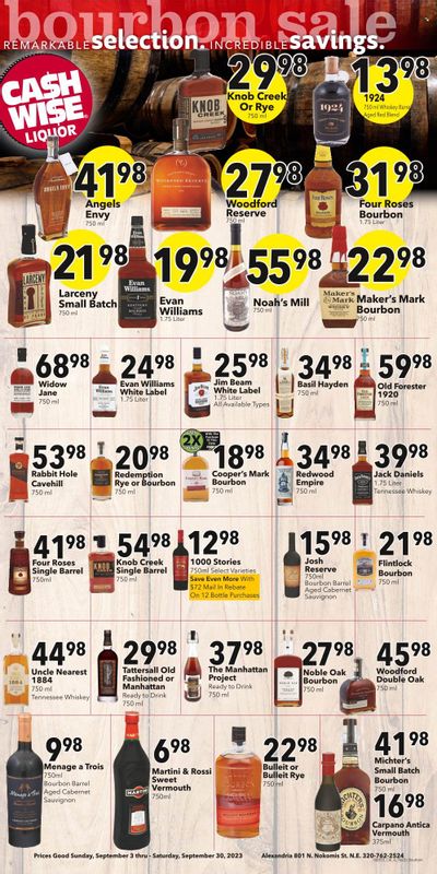 Cash Wise Liquor Only (MN) Weekly Ad Flyer Specials August 31 to September 27, 2023