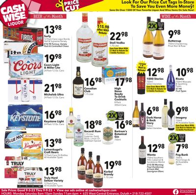 Cash Wise Liquor Only (MN) Weekly Ad Flyer Specials September 3 to September 9, 2023