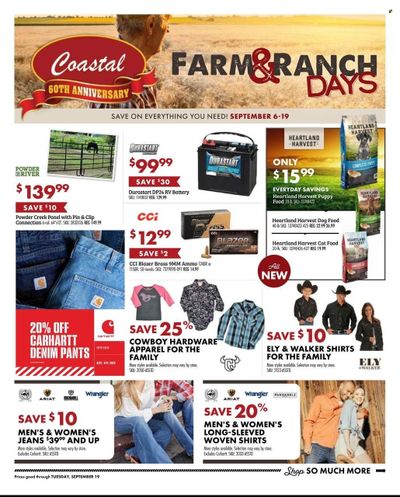 Coastal Farm & Ranch Weekly Ad Flyer Specials September 6 to September 19, 2023