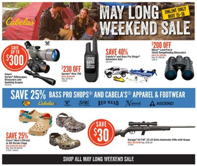 Cabela's May Long Weekend Sale Flyer May 15 to 18