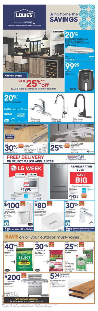 Lowe's (West) Flyer September 7 to 13