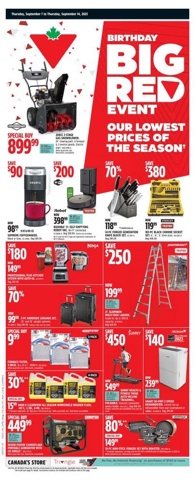 Canadian Tire New Flyer Birthday Big Red Event Sale September 7 to 14