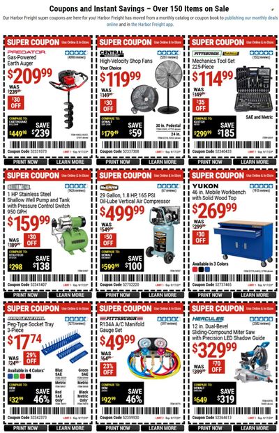 Harbor Freight Weekly Ad Flyer Specials September 5 to September 17, 2023