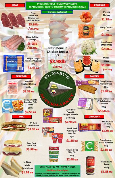 St. Mary's Supermarket Flyer September 6 to 12