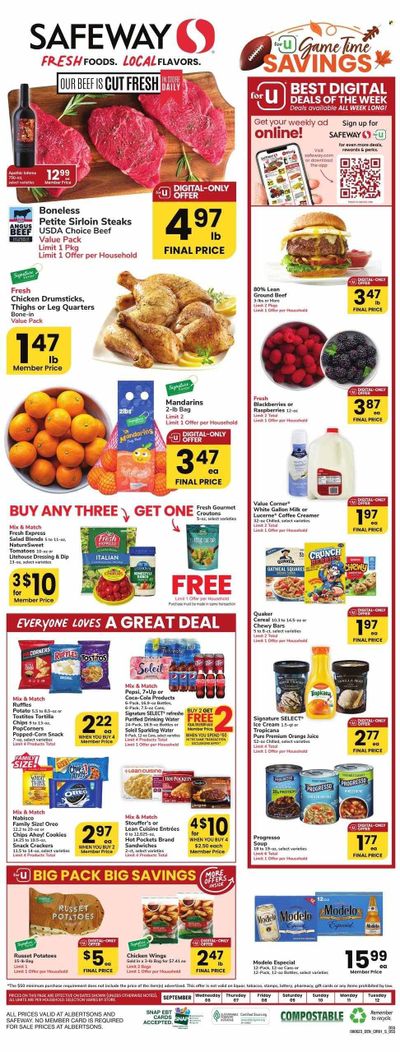 Safeway (SD) Weekly Ad Flyer Specials September 6 to September 12, 2023