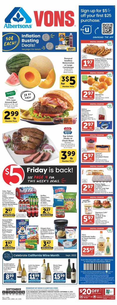 Vons (CA) Weekly Ad Flyer Specials September 6 to September 12, 2023