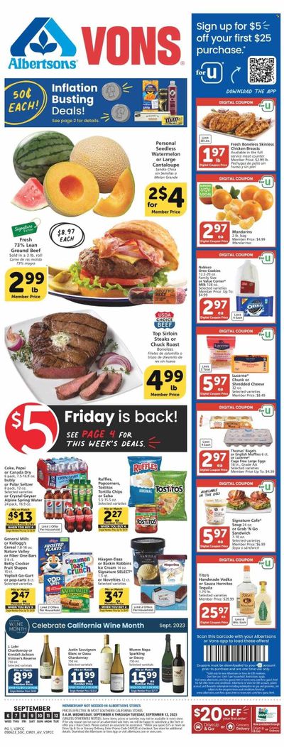 Vons (CA) Weekly Ad Flyer Specials September 6 to September 12, 2023