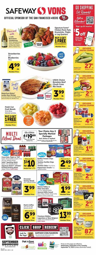 Vons (CA) Weekly Ad Flyer Specials September 6 to September 12, 2023