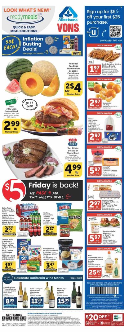 Vons (CA) Weekly Ad Flyer Specials September 6 to September 12, 2023