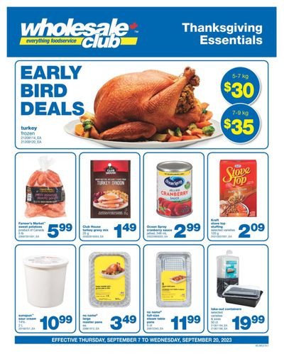 Wholesale Club (Atlantic) Thanksgiving Essentials Flyer September 7 to 20