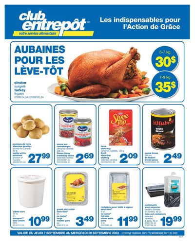 Wholesale Club (QC) Thanksgiving Essentials Flyer September 7 to 20