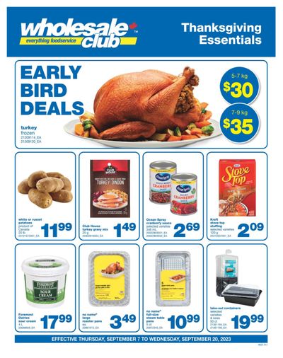 Wholesale Club (West) Thanksgiving Essentials Flyer September 7 to 20