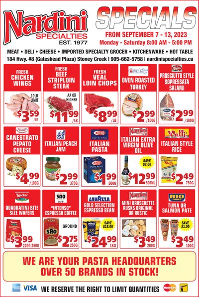 Nardini Specialties Flyer September 7 to 13